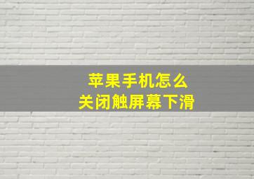 苹果手机怎么关闭触屏幕下滑