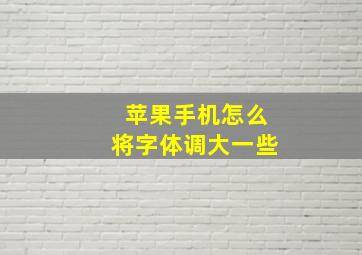 苹果手机怎么将字体调大一些