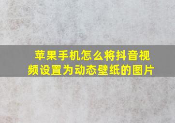 苹果手机怎么将抖音视频设置为动态壁纸的图片