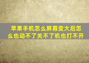 苹果手机怎么屏幕变大后怎么也动不了关不了机也打不开