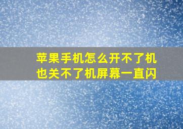 苹果手机怎么开不了机也关不了机屏幕一直闪