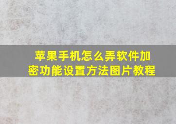 苹果手机怎么弄软件加密功能设置方法图片教程