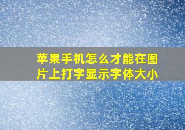 苹果手机怎么才能在图片上打字显示字体大小