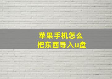 苹果手机怎么把东西导入u盘