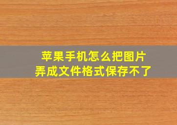 苹果手机怎么把图片弄成文件格式保存不了