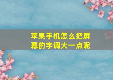 苹果手机怎么把屏幕的字调大一点呢