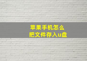 苹果手机怎么把文件存入u盘