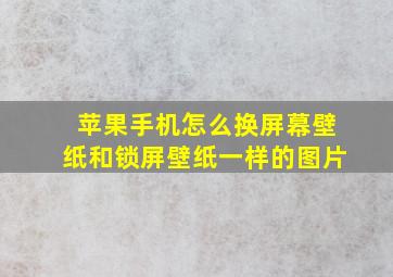 苹果手机怎么换屏幕壁纸和锁屏壁纸一样的图片