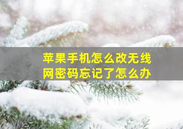 苹果手机怎么改无线网密码忘记了怎么办