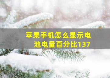 苹果手机怎么显示电池电量百分比137