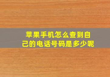 苹果手机怎么查到自己的电话号码是多少呢