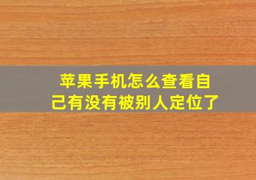 苹果手机怎么查看自己有没有被别人定位了