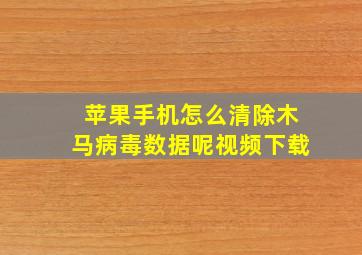 苹果手机怎么清除木马病毒数据呢视频下载