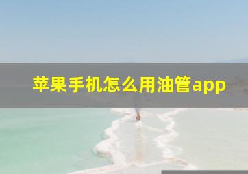 苹果手机怎么用油管app