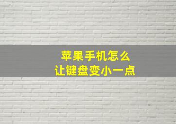 苹果手机怎么让键盘变小一点