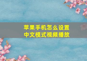 苹果手机怎么设置中文模式视频播放