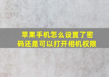 苹果手机怎么设置了密码还是可以打开相机权限