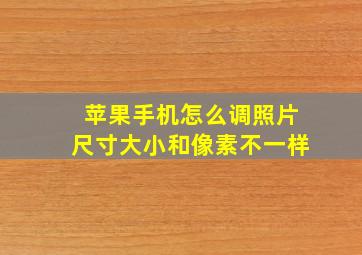 苹果手机怎么调照片尺寸大小和像素不一样