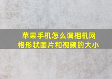 苹果手机怎么调相机网格形状图片和视频的大小