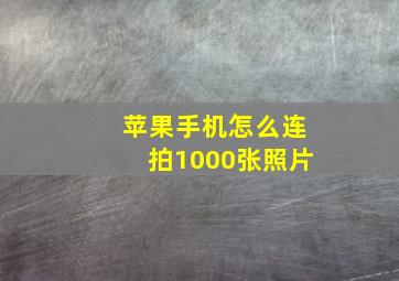 苹果手机怎么连拍1000张照片