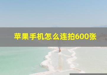 苹果手机怎么连拍600张