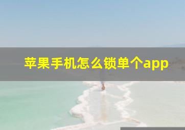 苹果手机怎么锁单个app