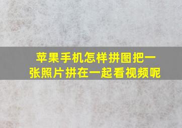 苹果手机怎样拼图把一张照片拼在一起看视频呢