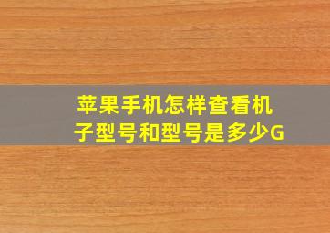 苹果手机怎样查看机子型号和型号是多少G