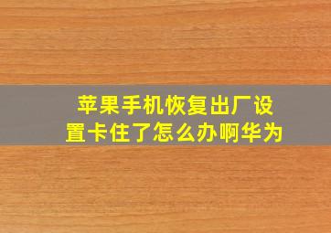 苹果手机恢复出厂设置卡住了怎么办啊华为