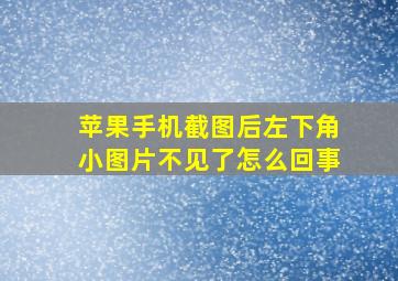 苹果手机截图后左下角小图片不见了怎么回事