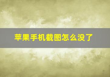 苹果手机截图怎么没了