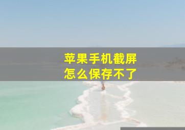 苹果手机截屏怎么保存不了