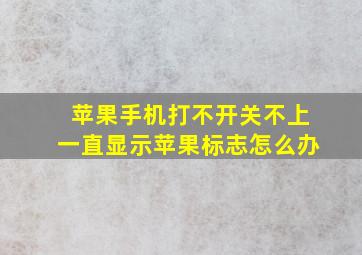 苹果手机打不开关不上一直显示苹果标志怎么办