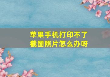 苹果手机打印不了截图照片怎么办呀