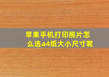 苹果手机打印照片怎么选a4纸大小尺寸呢