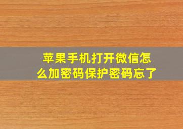 苹果手机打开微信怎么加密码保护密码忘了