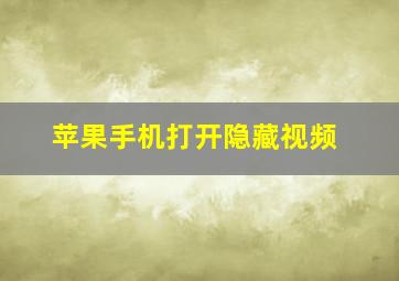 苹果手机打开隐藏视频