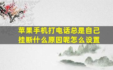 苹果手机打电话总是自己挂断什么原因呢怎么设置