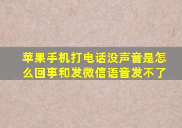 苹果手机打电话没声音是怎么回事和发微信语音发不了