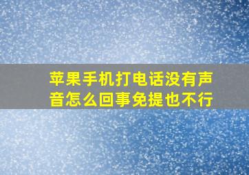 苹果手机打电话没有声音怎么回事免提也不行