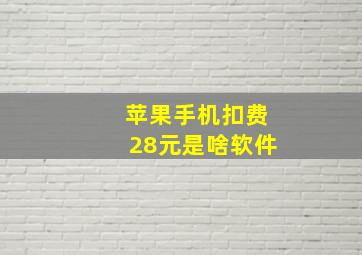 苹果手机扣费28元是啥软件