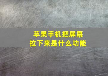 苹果手机把屏幕拉下来是什么功能