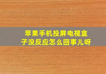 苹果手机投屏电视盒子没反应怎么回事儿呀