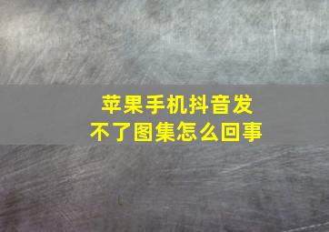 苹果手机抖音发不了图集怎么回事