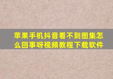 苹果手机抖音看不到图集怎么回事呀视频教程下载软件