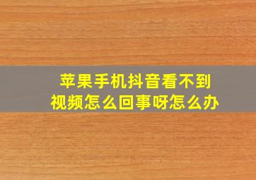 苹果手机抖音看不到视频怎么回事呀怎么办