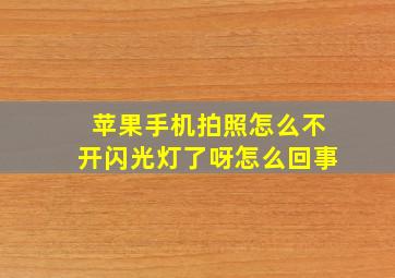 苹果手机拍照怎么不开闪光灯了呀怎么回事