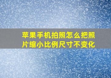 苹果手机拍照怎么把照片缩小比例尺寸不变化