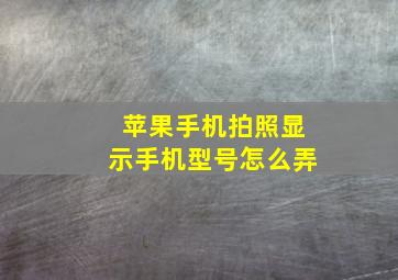 苹果手机拍照显示手机型号怎么弄