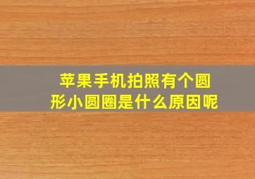 苹果手机拍照有个圆形小圆圈是什么原因呢